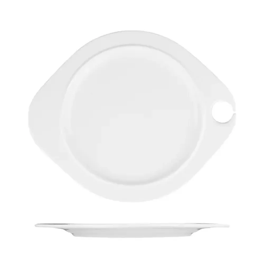 Тарелка 27,5*22,5 см овальная фуршетная с выемкой белая фарфор P.L. Proff Cuisine [6]