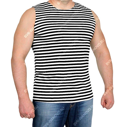 Майка-тельняшка Черная полоса ГОСТ ш. пл (хлопок)