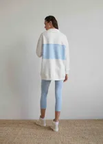 Толстовка платье Alexandra Talalay KP010 с воротником на молнии молочно-голубой