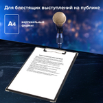 Доска-планшет BRAUBERG "Black Jack" с прижимом А4 (226х315 мм) картон/ламинированная бумага черная (5 штук в упаковке)
