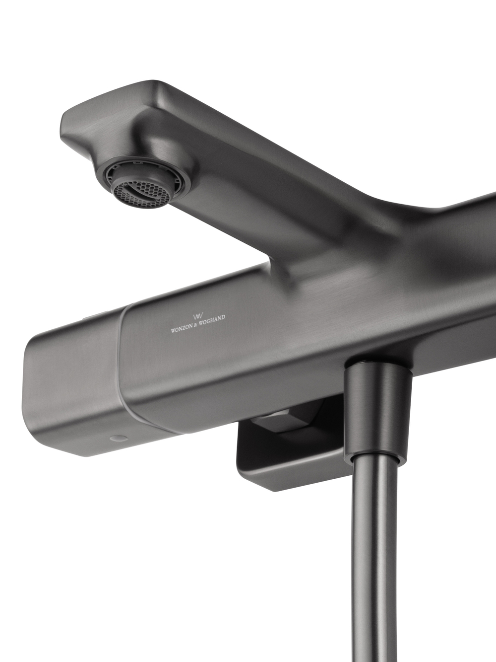 Смеситель для ванны с душевым гарнитуром и термостатом WONZON & WOGHAND SOLID, Темный графит (WW-C2011-A-BGG)
