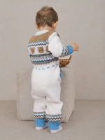 Вязаный комбинезон для новорожденных и малышей на молнии