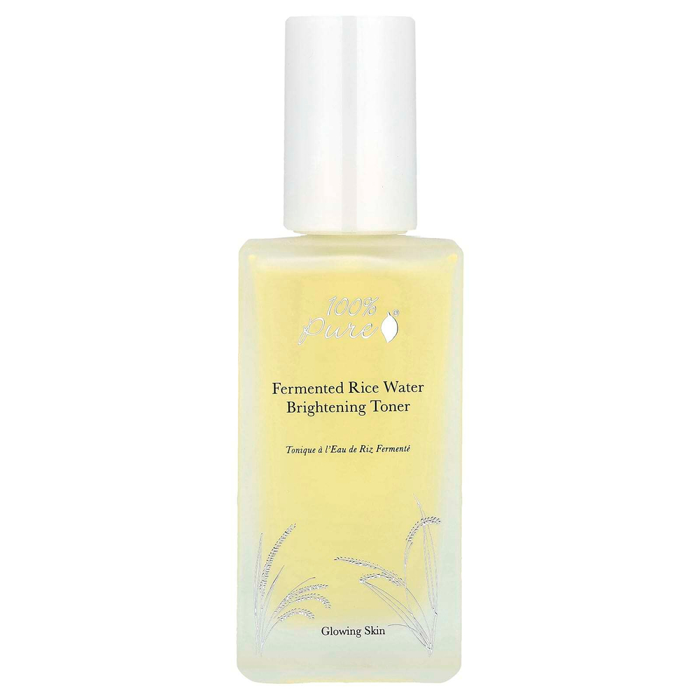 100% PURE, Осветляющий тоник с ферментированной рисовой водой, 100 мл (3,3 жидк. Унции)