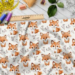 Ткань премиум бифлекс забавные лисята