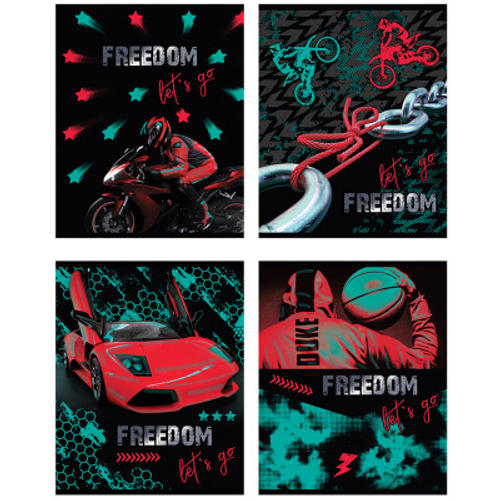 Тетрадь 48л., А5, клетка BG "Свобода движения", металлизированный пантон