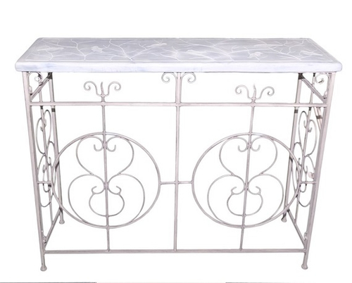 Консоль "Птицы" (серый) 135*44*в.107см, металл, столешница - магнезия