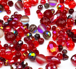 МБ-4 Хрустальные бусины, форма: МИКС, цвет: Красный, 25 гр.