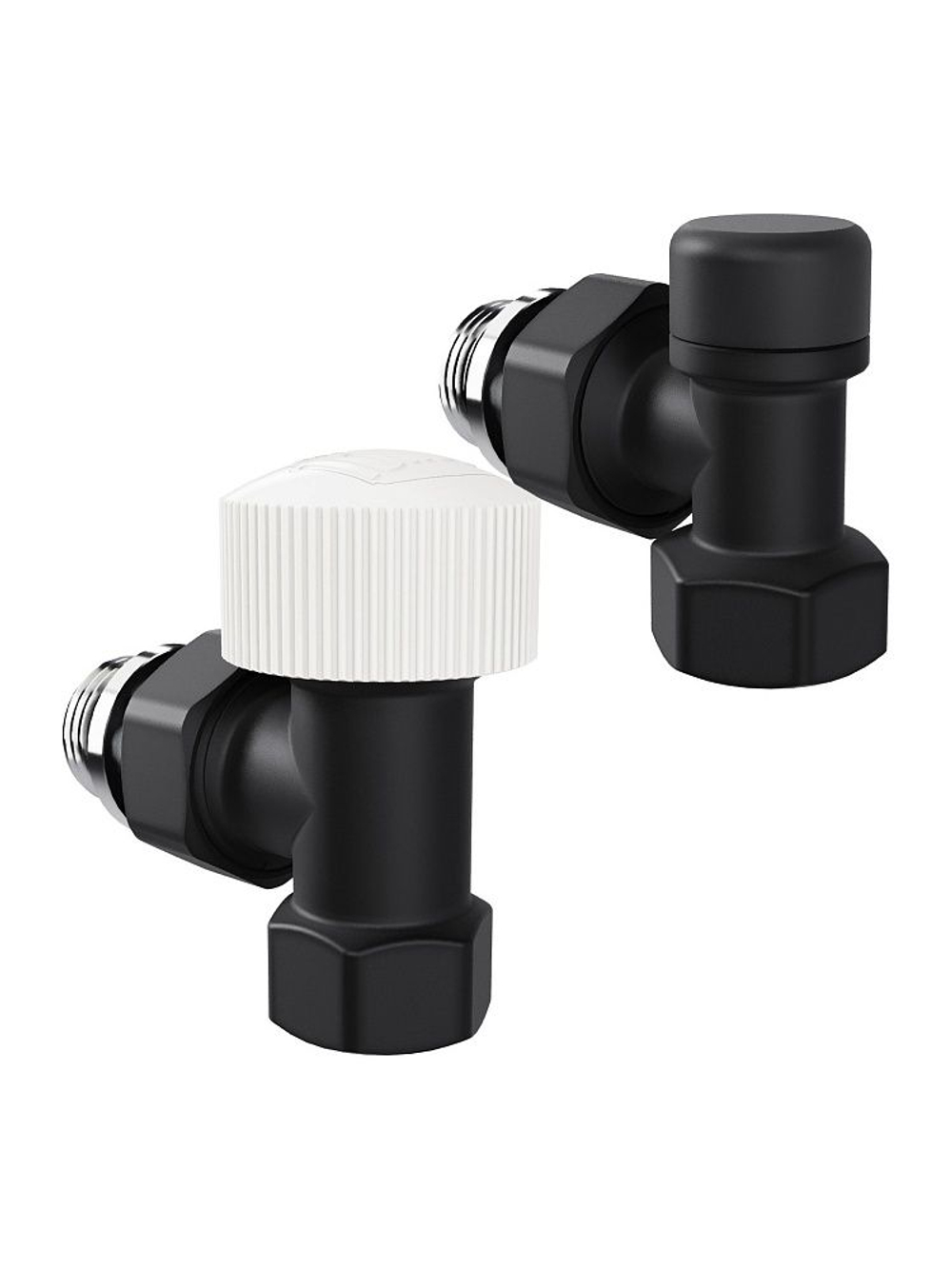 Набор термостатический для радиатора угловой Design 1/2" М30х1,5 Черный Royal Thermo