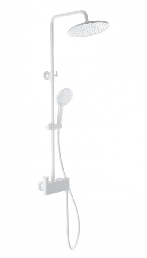 Душевая система с термостатом WONZON & WOGHAND MUSE Corno, Белый матовый (WW-B3110-MW)