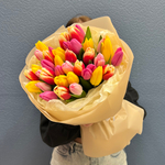 Букет свежих тюльпанов микс