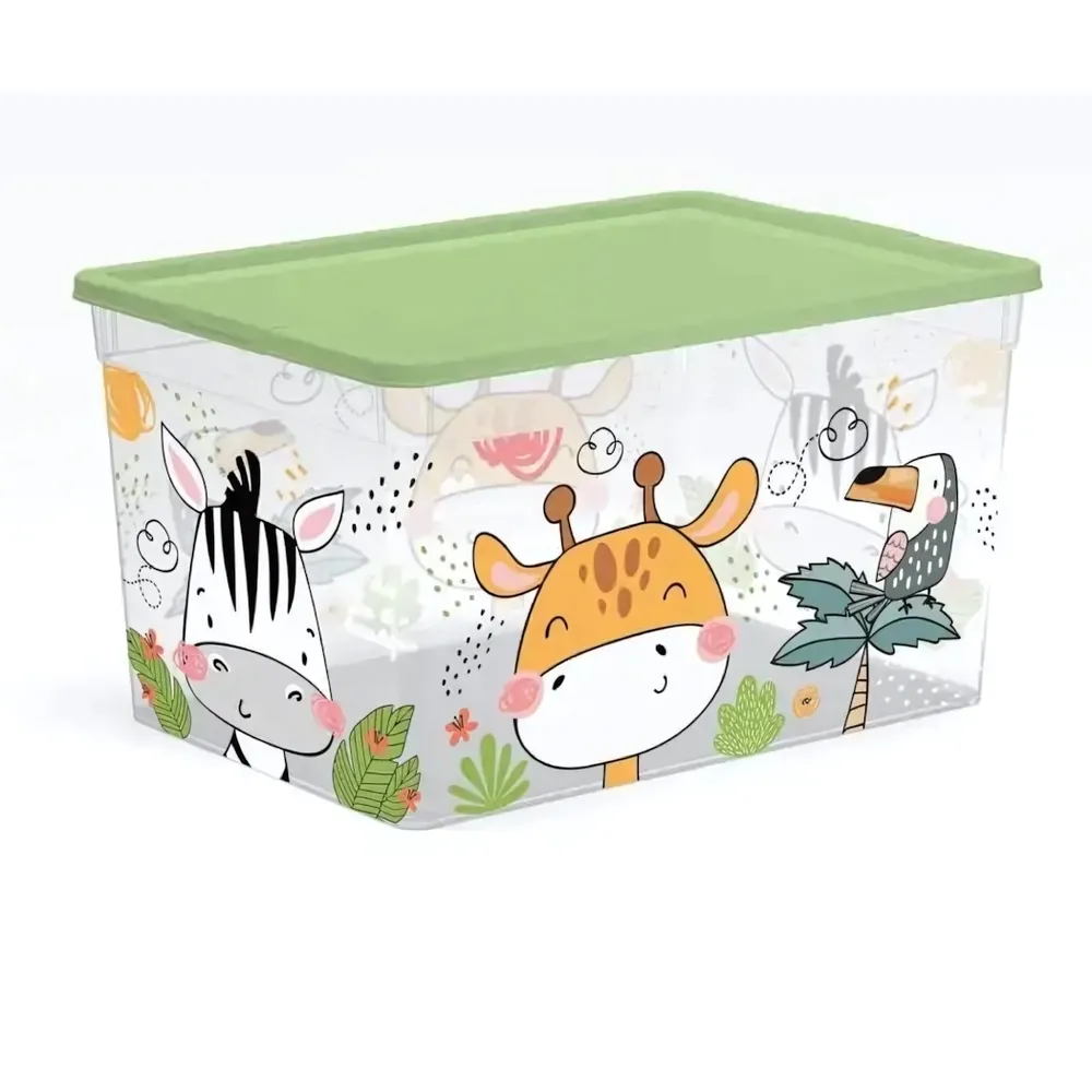 Контейнер для хранения игрушек с крышкой GIRAFFIX 37*26*20,7см, 16л