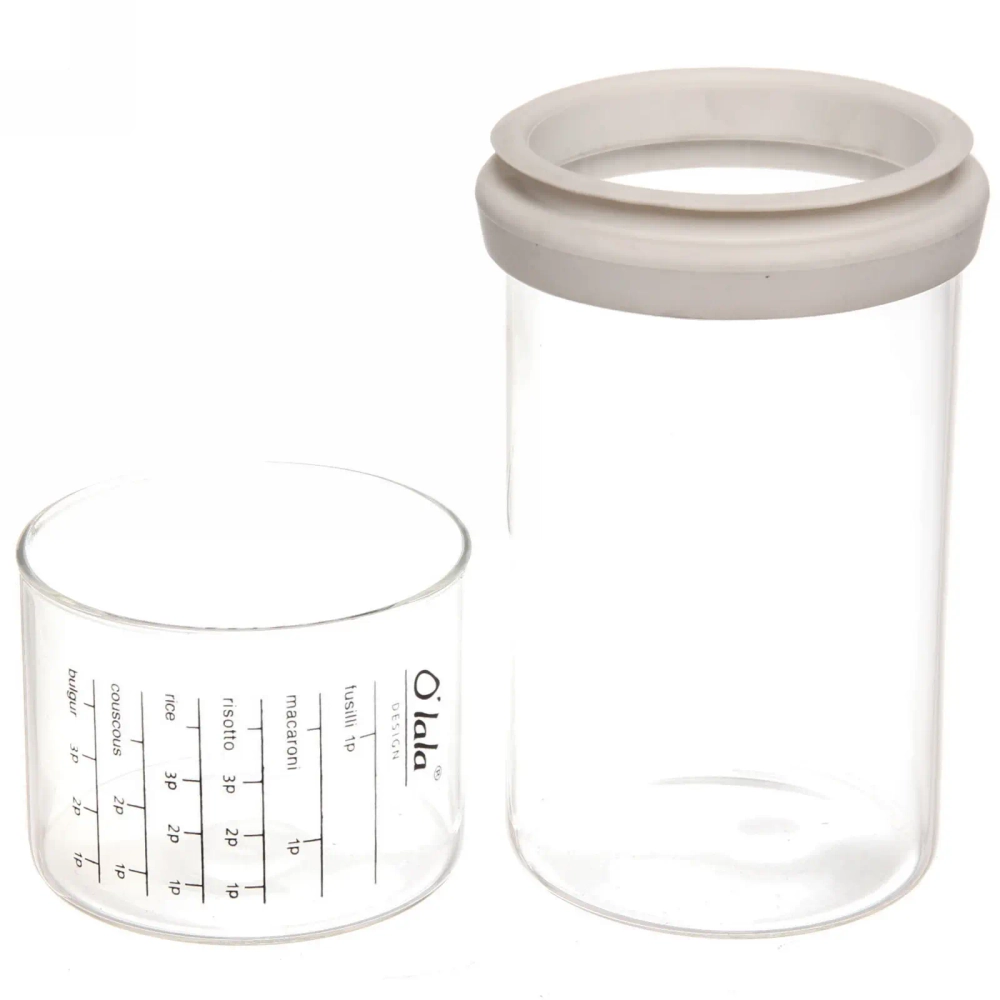 Банка для продуктов стеклянная 850мл «O'lala» с мерный стаканом