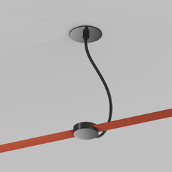 TR5514-BK Встраиваемое основание с возможностью подачи питания треку-ремню Belty, серия Base. Не вмещает блок питания. D65мм, монтажный D50мм, коннектор на проводе, L200-1500мм, IP20, черный, алюминий