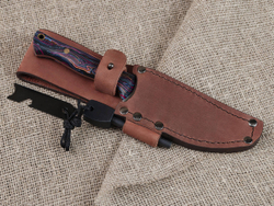 Нож для бушкрафта "Форест", сталь VG-10/Elmax, рукоять микарта (фиолетовая)