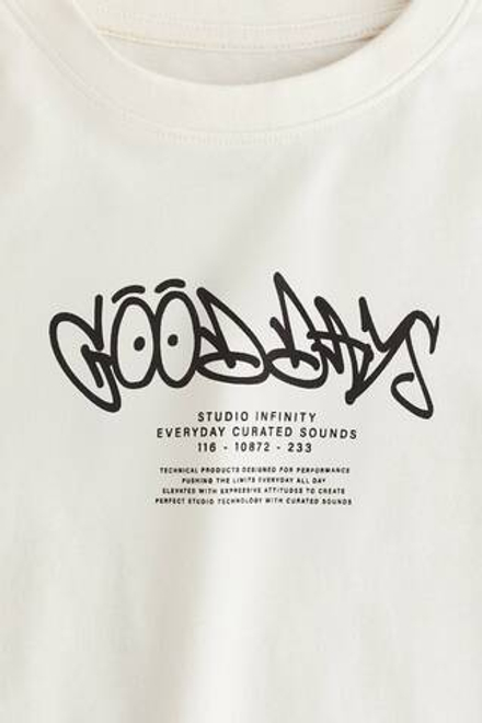 H&M Лонгслив с длинным рукавом, белый