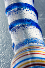 Фаллоимитатор стеклянный разноцветный 18 см