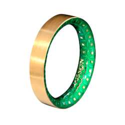 Кольцо с зелёной эмалью, R0177-22/2