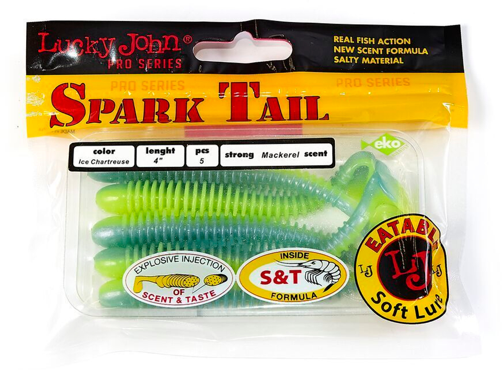 Мягкая съедобная приманка LJ Pro Series Spark Tail 4,0 in (101 мм), цвет T57, 5 шт