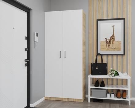 Шкаф МАМА ШР-1, Белый/Дуб Сонома