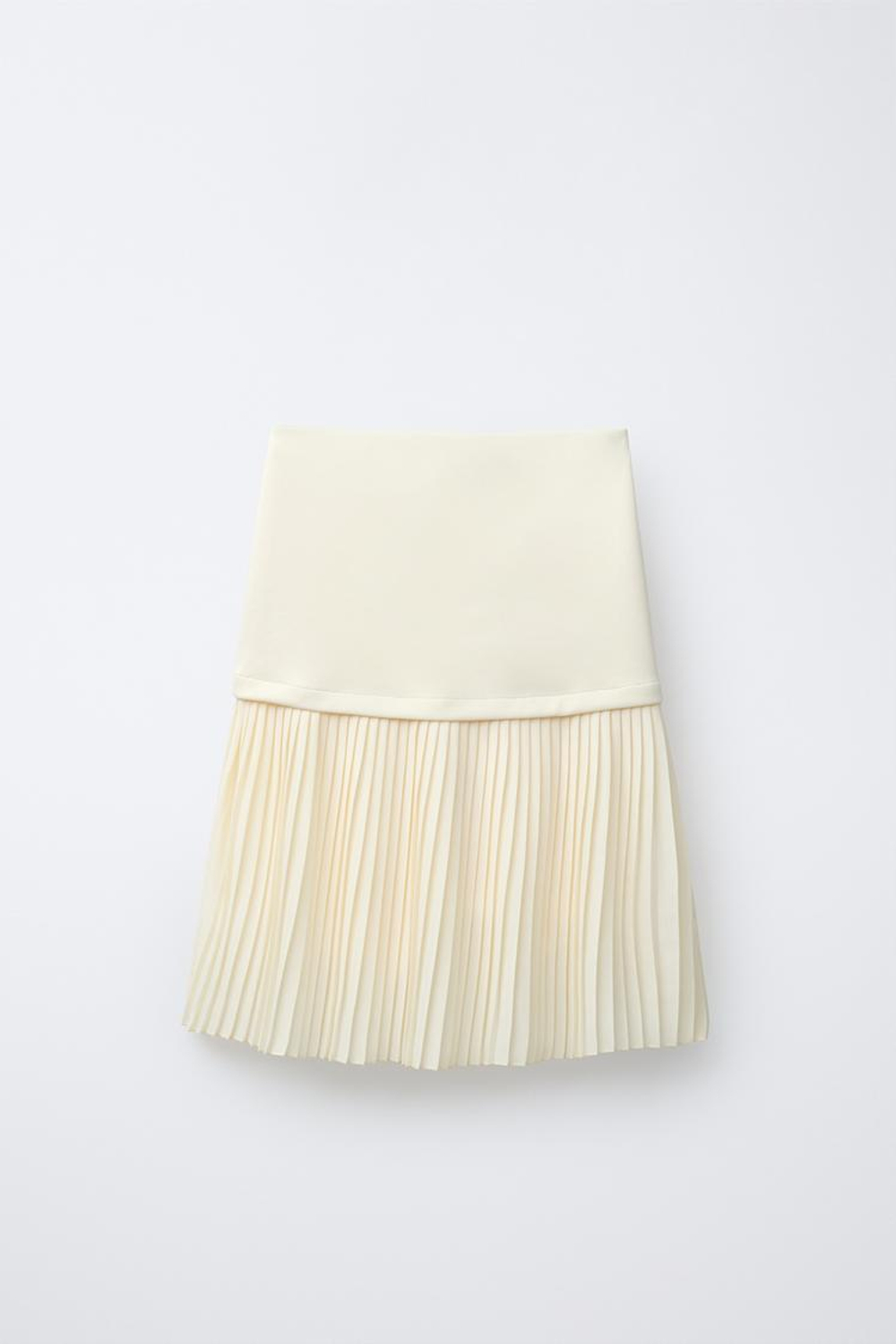 ZARA ПЛИССИРОВАННАЯ ЮБКА МИДИ, СВЕТЛО-ЖЕЛТЫЙ