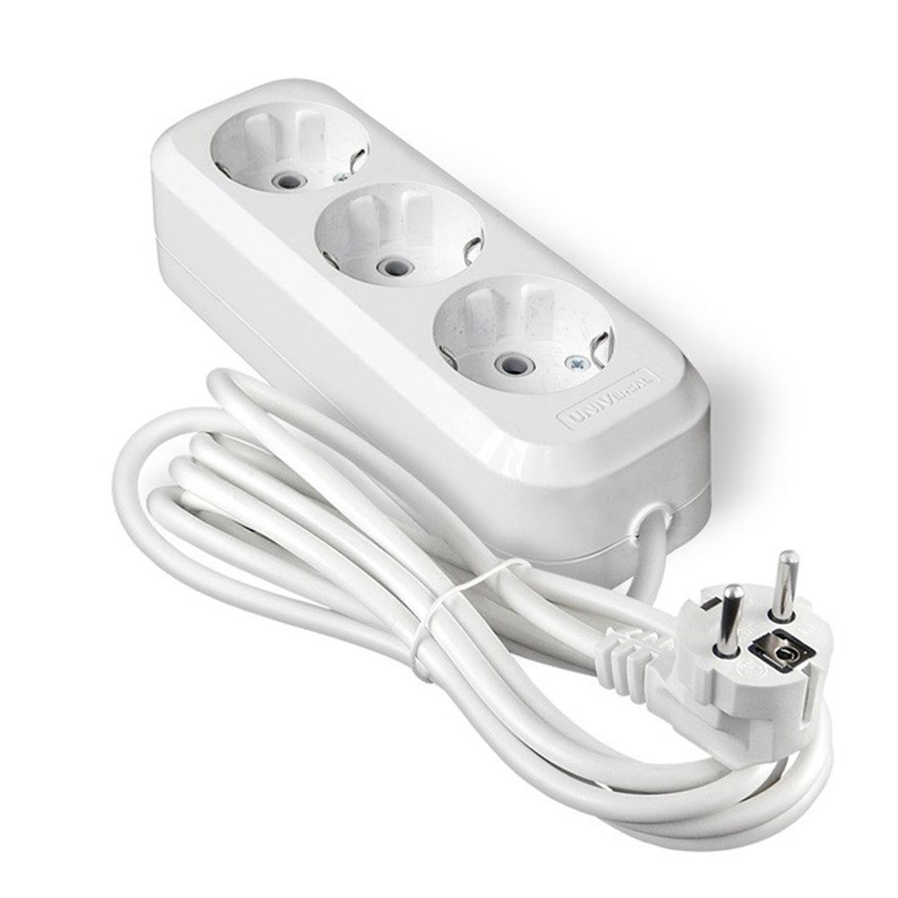 Удлинитель бытовой 3 гн, 7 м, ПВС, 3х1 мм2, с/з, UNIVersal, У10, У10-554