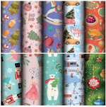 Бумага упаковочная 70x100см. "Сказочный подарок" 10 дизайнов в ассорт. (Золотая сказка)