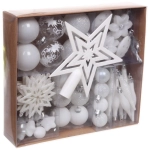 Набор ёлочных украшений «Сказочная зима» 45 предметов, Белый