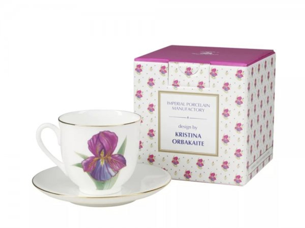 Чашка с блюдцем ф. Ландыш рис. Цветок Ириса. автор Кристина Орбакайте арт. 81.26278.00.1