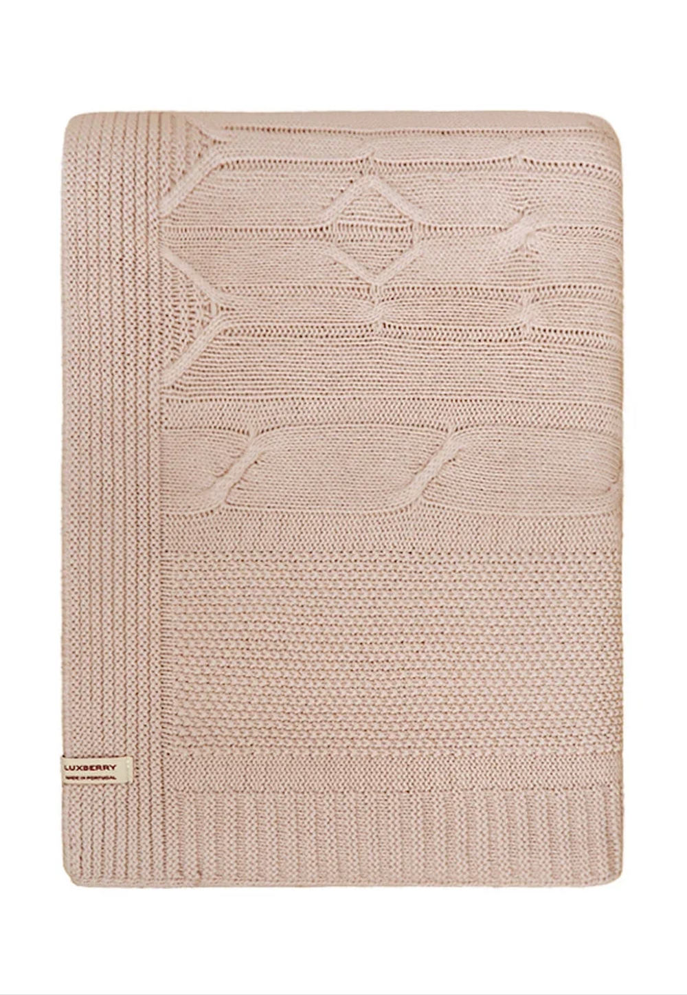Плед вязаный LUX 40 пудра05  150x200