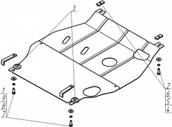 Защита стальная 2 мм Д, КПП Honda Airwave MOTODOR.00821
