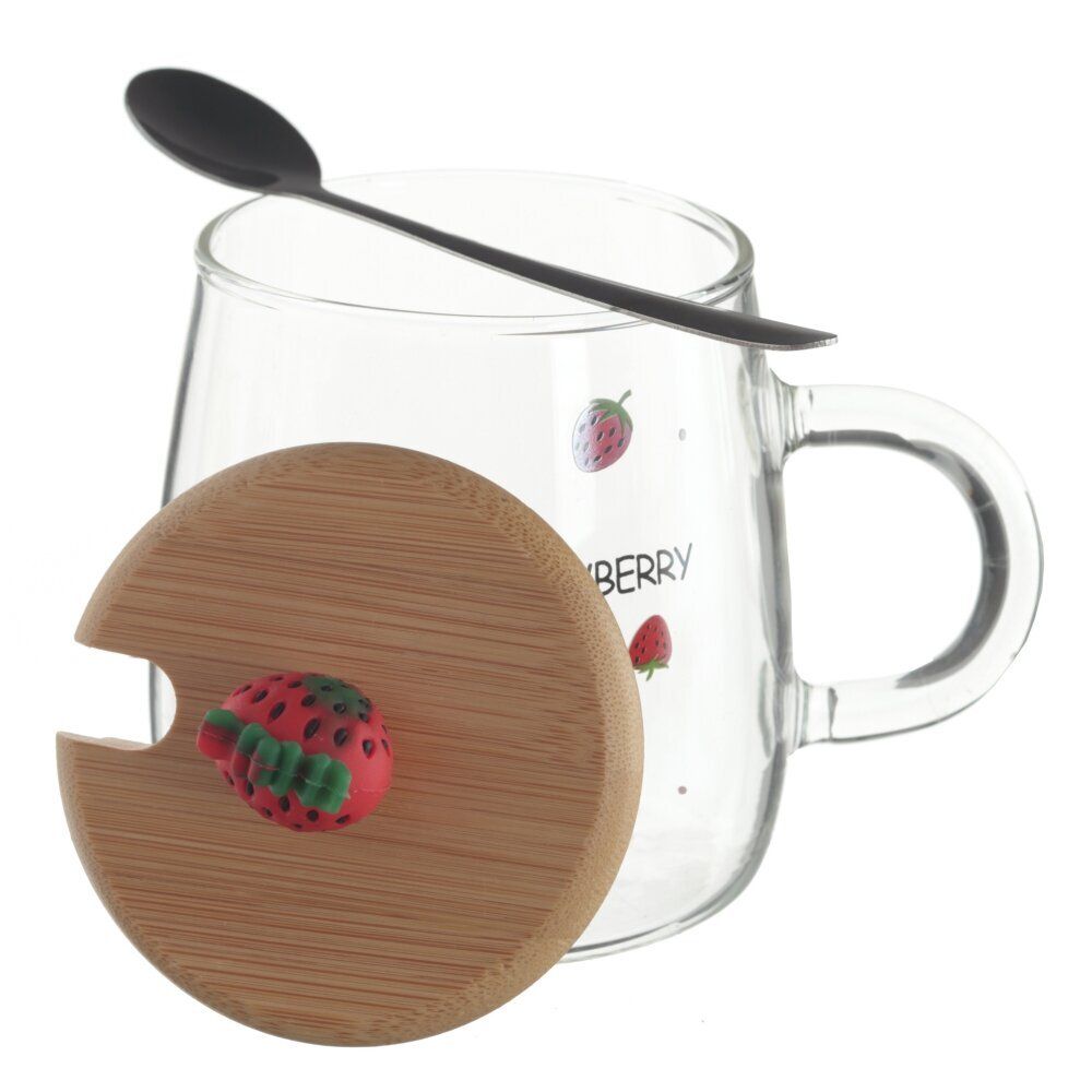 GAEM Кружка с крышкой и ложкой, 470 мл, L12 W9 H12,5 см, 4в.