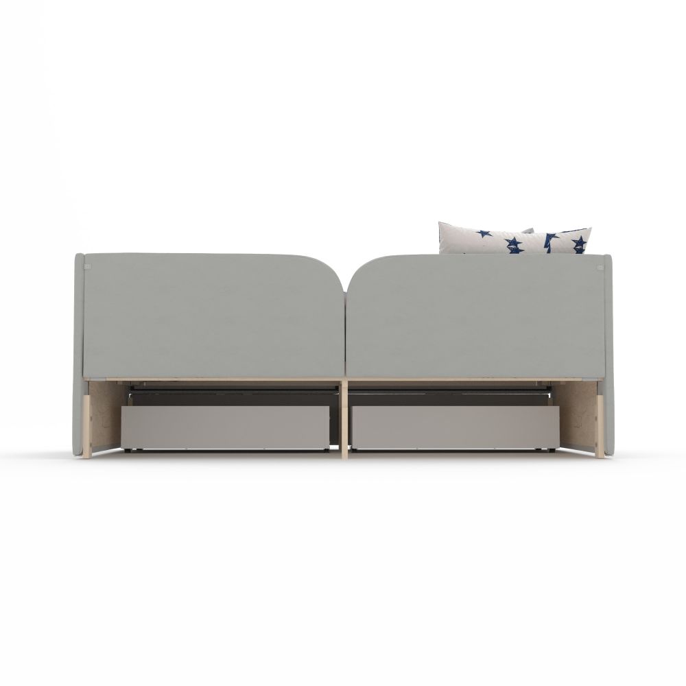 Кровать детская 160х80 см с бортиком и ящиками (беж Беверли)