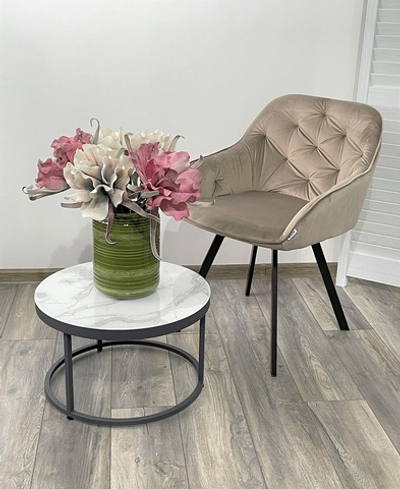 Стул GALE 360 град. поворот. BLUVEL-40 BEIGE, велюр/ черный каркас, М-City