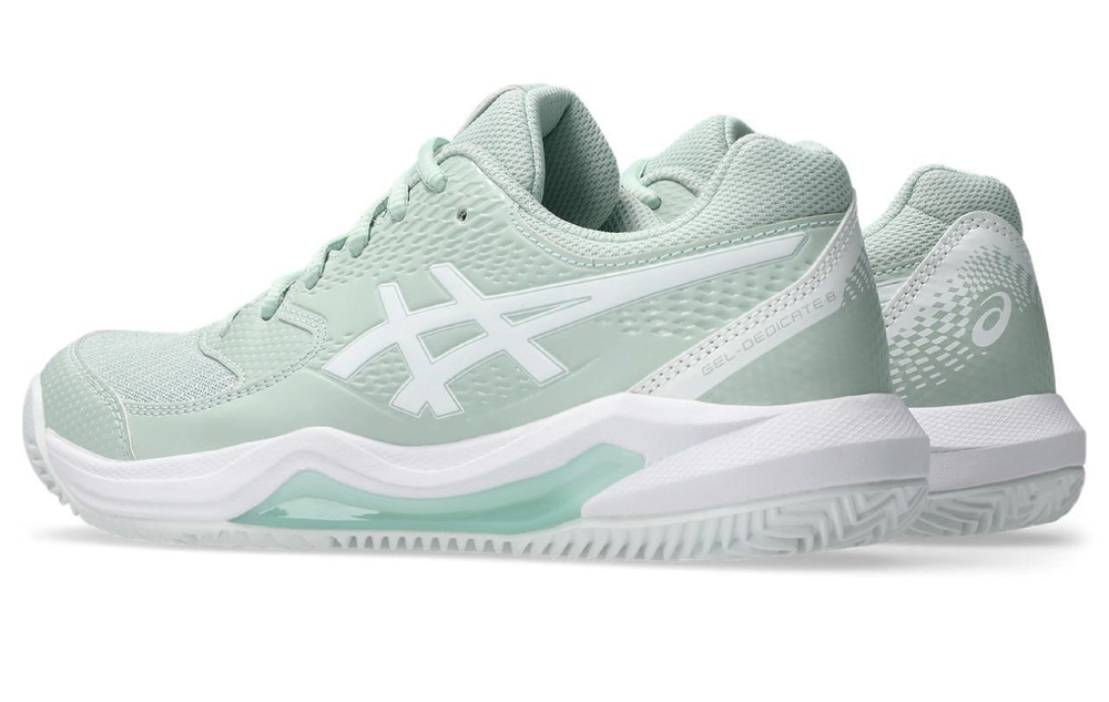 Женские Кроссовки теннисные Asics Gel-Dedicate 8 Clay - лишайник скальный/белый