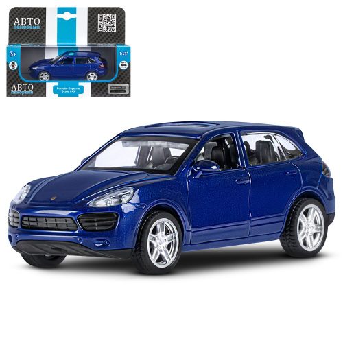 Модель 1:43 Porsche Cayenne S, синий перламутр, откр. двери, инерция