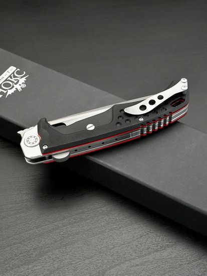 Нож НОКС Кугуар С (332-106406) сатин/керам подшип/G10 «Black-red»