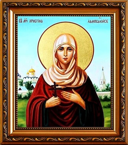 Христина Лампсакийская Святая мученица. Икона на холсте.