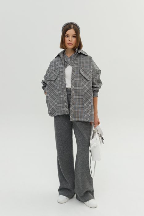 РУБАШКА ВИНСЕ СЕРАЯ КЛЕТКА