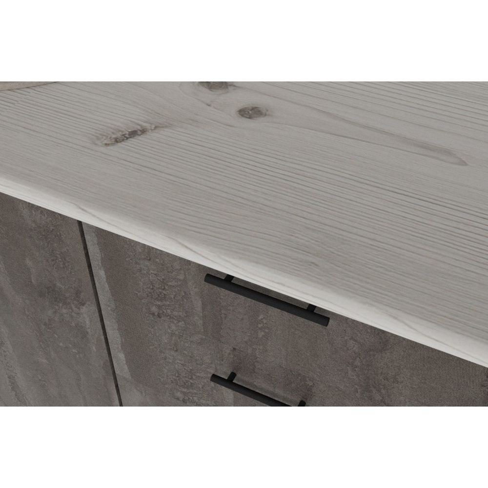 Кухонный угловой гарнитур Сиена прайм 2000 х1100 Белый/Сосна/Дуб грей, бетон темный