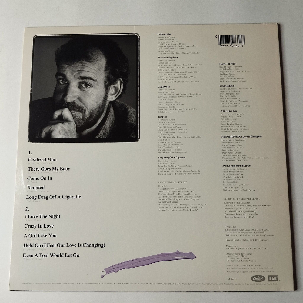 Винтажная виниловая пластинка LP Joe Cocker Civilized Man (USA 1984) I Love The Night