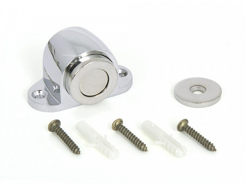 Ограничитель дверной с магнитом напольный хром