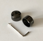 Карниз для штор "Заглушка" d19/19 мм двухрядный, цвет черный никель