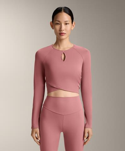 Oysho Лонгслив Comfortlux, светло-розовый