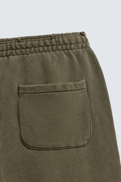 ZARA БРЮКИ RELAXED FIT С ЭФФЕКТОМ ПОТЕРТОСТИ, ХАКИ