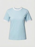 Футболка голубая с отворотами