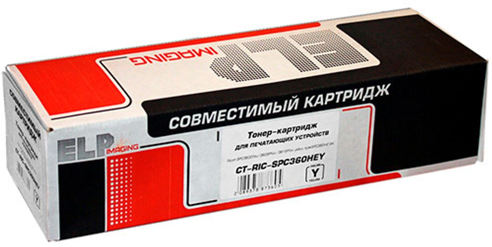 Тонер-картридж ELP, аналог Ricoh type SPC360HE для SPC360DNw/360SFNw/361SFNw yellow, 6K