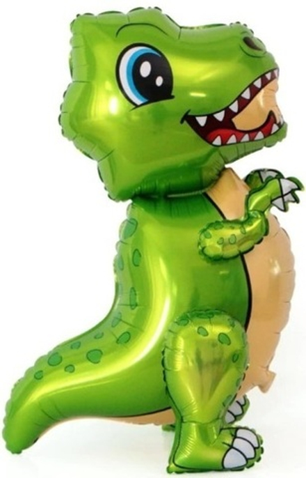 Шар 3D (30''/76 см) Фигура, Маленький динозавр, Зеленый, 1 шт. в упак.