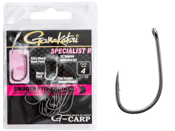 Крючки Gamakatsu G-CARP SPECIALIST R HOOKS GREY разм. 04 10шт.