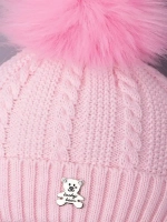 Шапка зимняя вязаная с помпоном для девочки