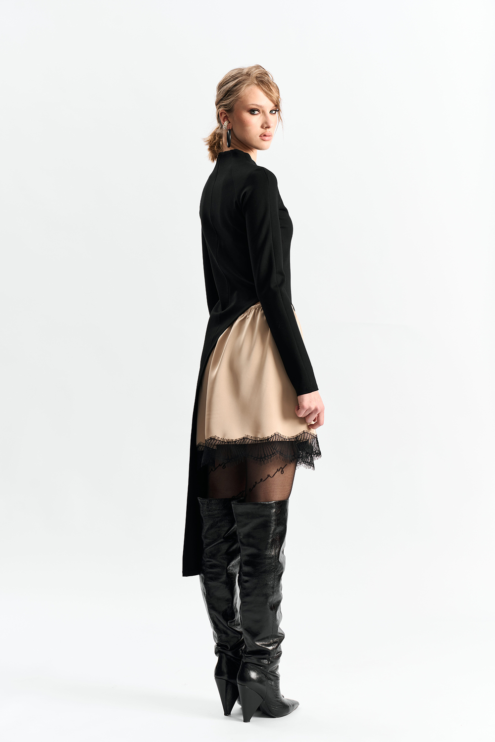 Лонгслив фигурный 1265 черный